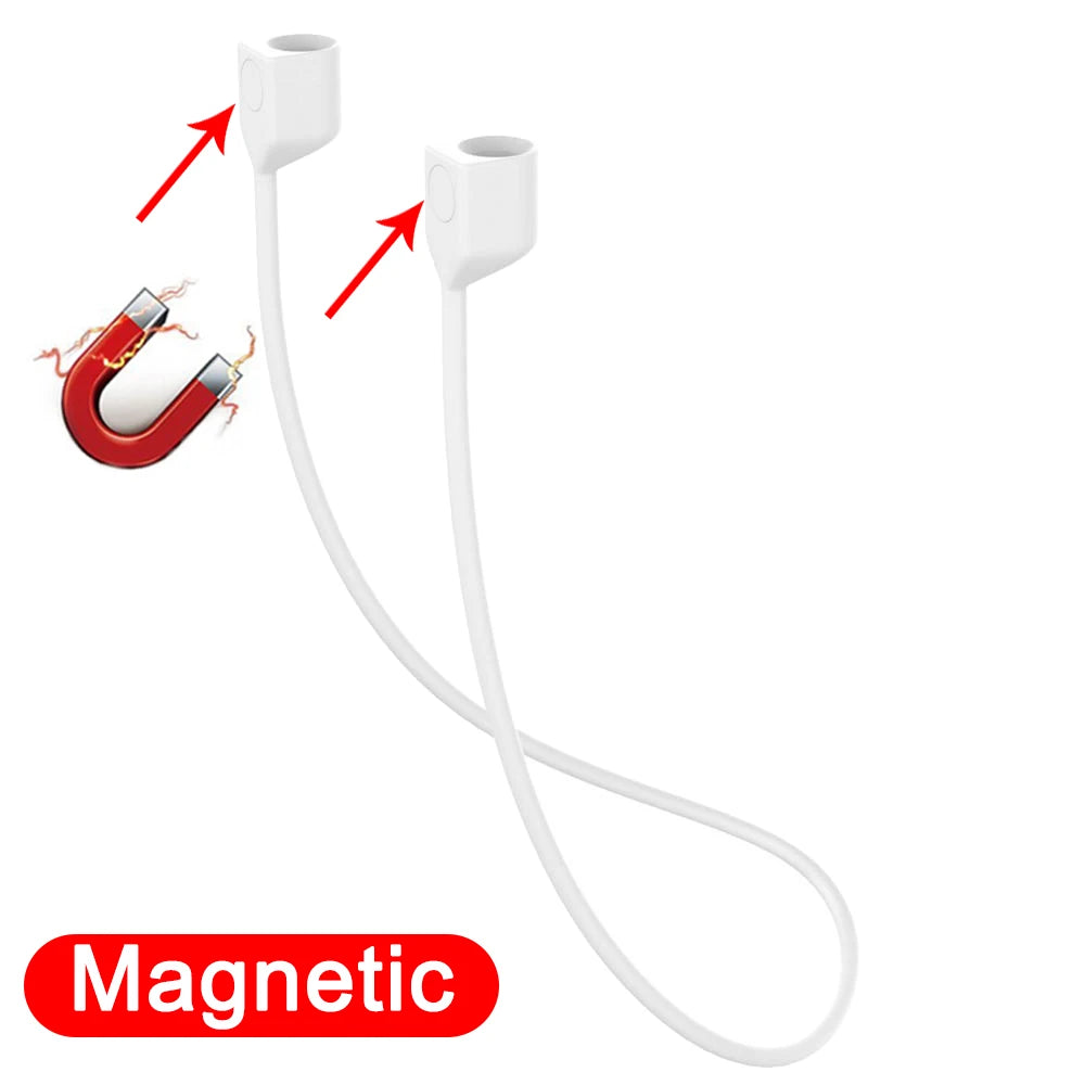 Magnetic Anti-Lost Silicone Earphone Neck Rope For AirPods 1 2 3 Pro Wireless Bluetooth Headphone Neck Strap Cord String Lanyard
