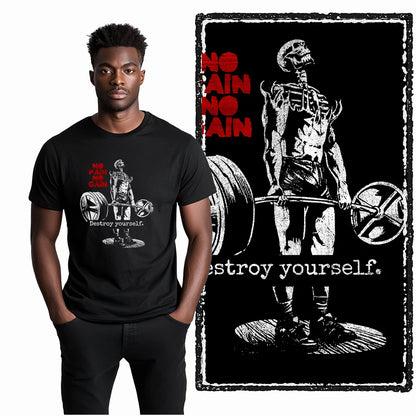 Coolmind YG Fitness Gym Cotton exclusive graphic Men's T-shirt 100% cotton large size fresh black men's new style T-shirt