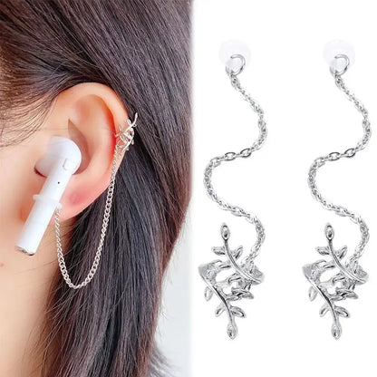 For Bluetooth Earphones New Fashion Stainless Steel Anti-Lost Earrings Wireless Earphone Clip Holder Earphone Accessories