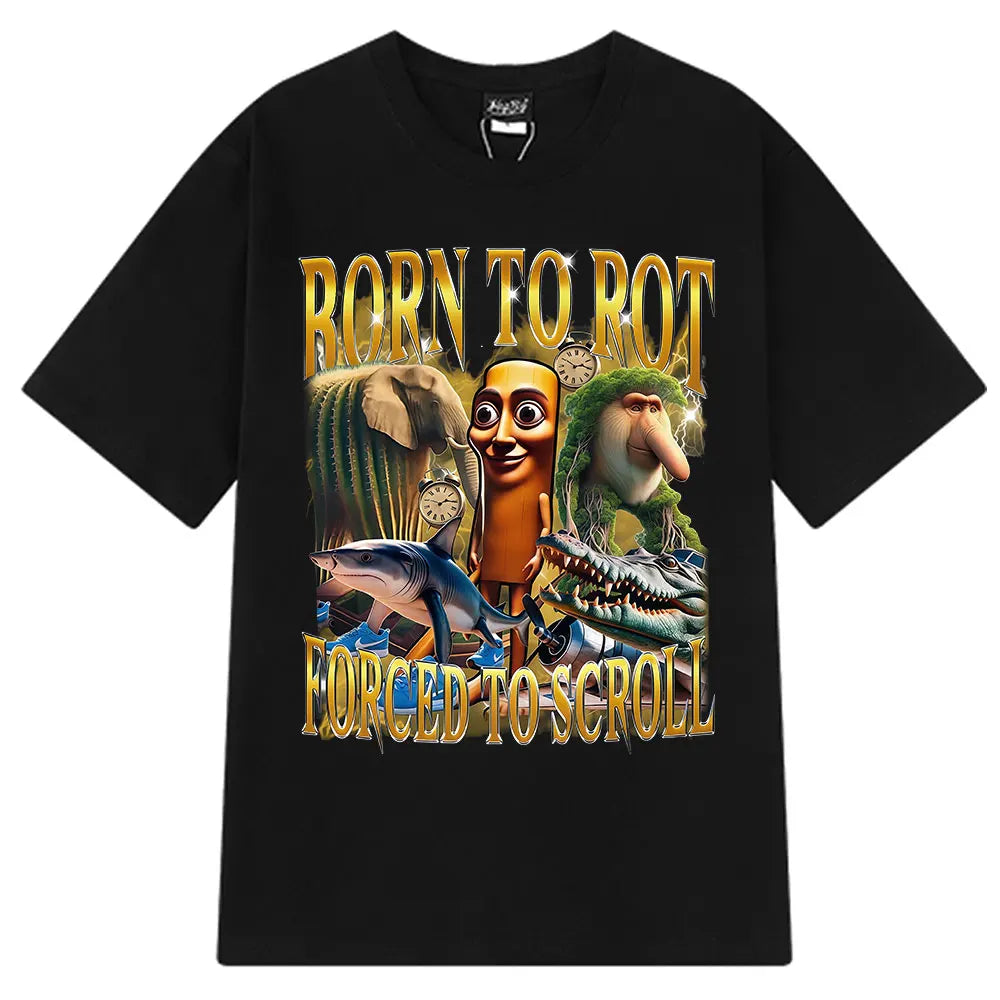 Brr Brr Patapim T Shirt Funny Italian Brainrot Meme Graphic T-shirt Men Women Summer 100% Cotton Cozy Soft O-Neck T-shirts Tops