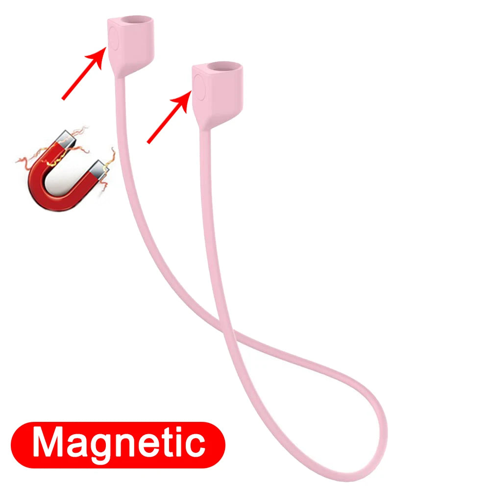 Soft Silicone Anti Lost Magnetic Rope Earphones for Apple Airpods Pro 2 1 3 Huawei FreeBuds Bluetooth Wireless Headphone Straps