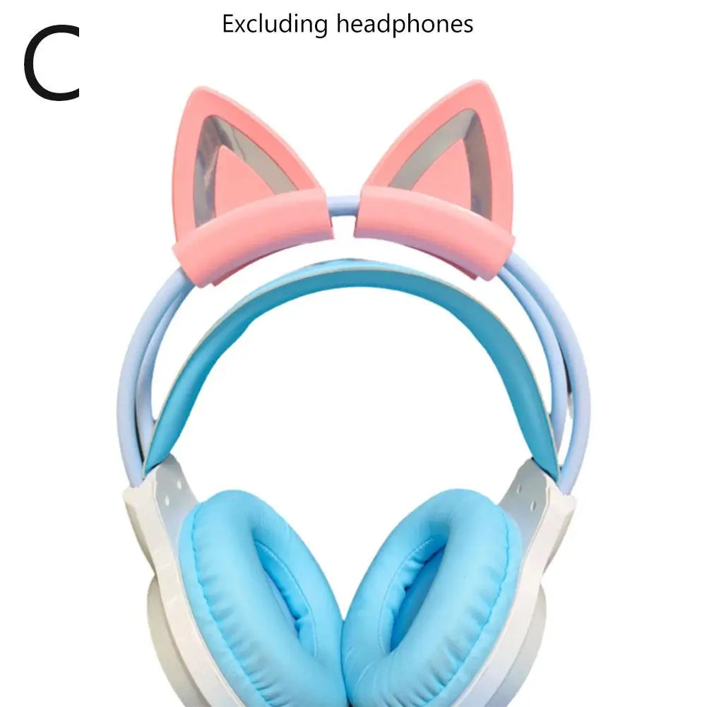 Headphones Accessories Cat Ear For Earphone Gaming Headsets Attachment Stereo Headset Decoration Lightweight Silicone Penda S1V6