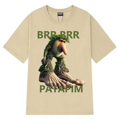 Brr Brr Patapim T Shirt Funny Italian Brainrot Meme Graphic T-shirt Men Women Summer 100% Cotton Cozy Soft O-Neck T-shirts Tops