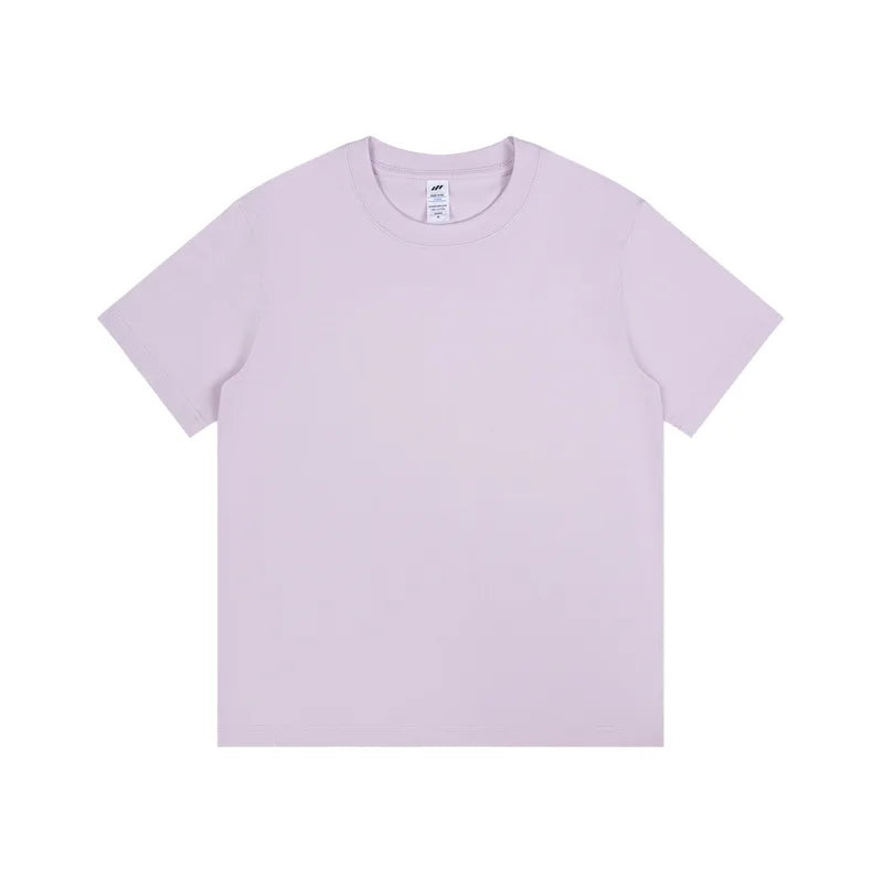 Men's 230g Heavy Cotton Short-sleeved T-shirt Men Pure Cotton Loose Solid Color Bottoming Shirt Trendy Man T-shirt Tops Clothes