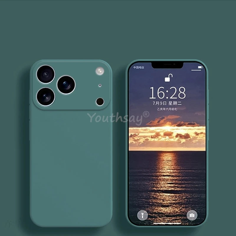 For iPhone 17 Pro Case Liquid Silicone Plain Case For iPhone 17 Pro Air Cover TPU Anti-drop Protect For iPhone 17 Pro Max Cover