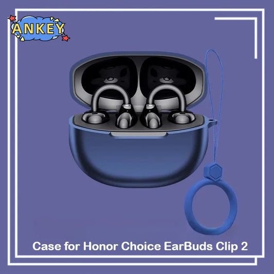 for Honor Choice EarBuds Clip 2 Case Earphones Premium Silicone Cover Shockproof Accessible Charging Port carrying ring