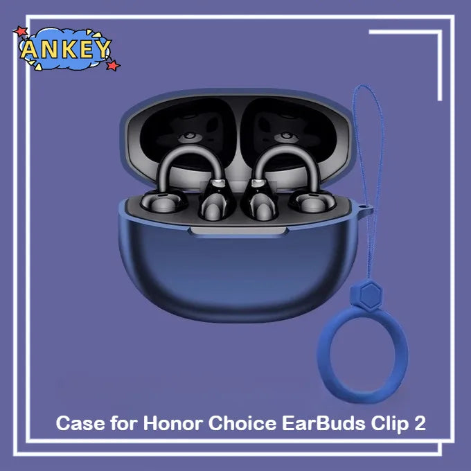 for Honor Choice EarBuds Clip 2 Case Earphones Premium Silicone Cover Shockproof Accessible Charging Port carrying ring