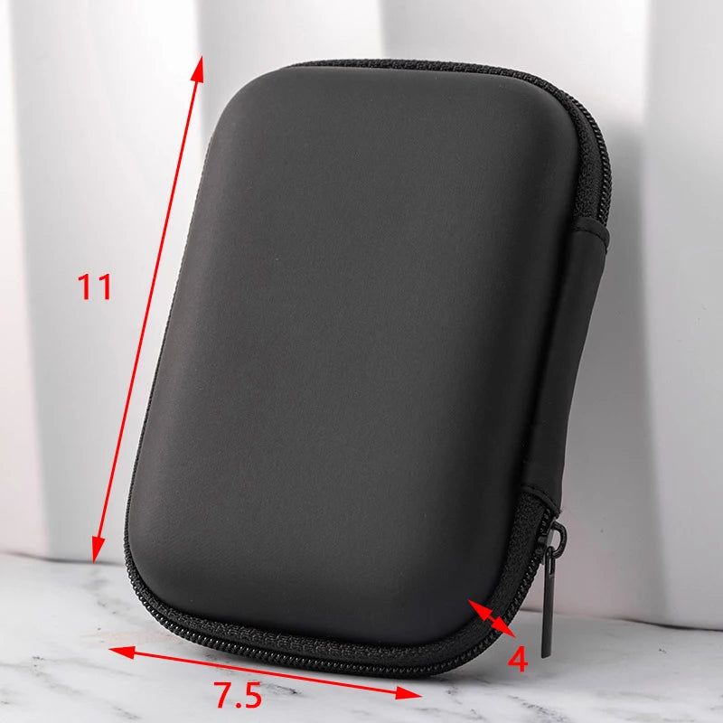 Mini Square EVA Earphone Protective Box Digital Charger Headphone Storage Bag USB Data Cable Organizer Carrying Pouch