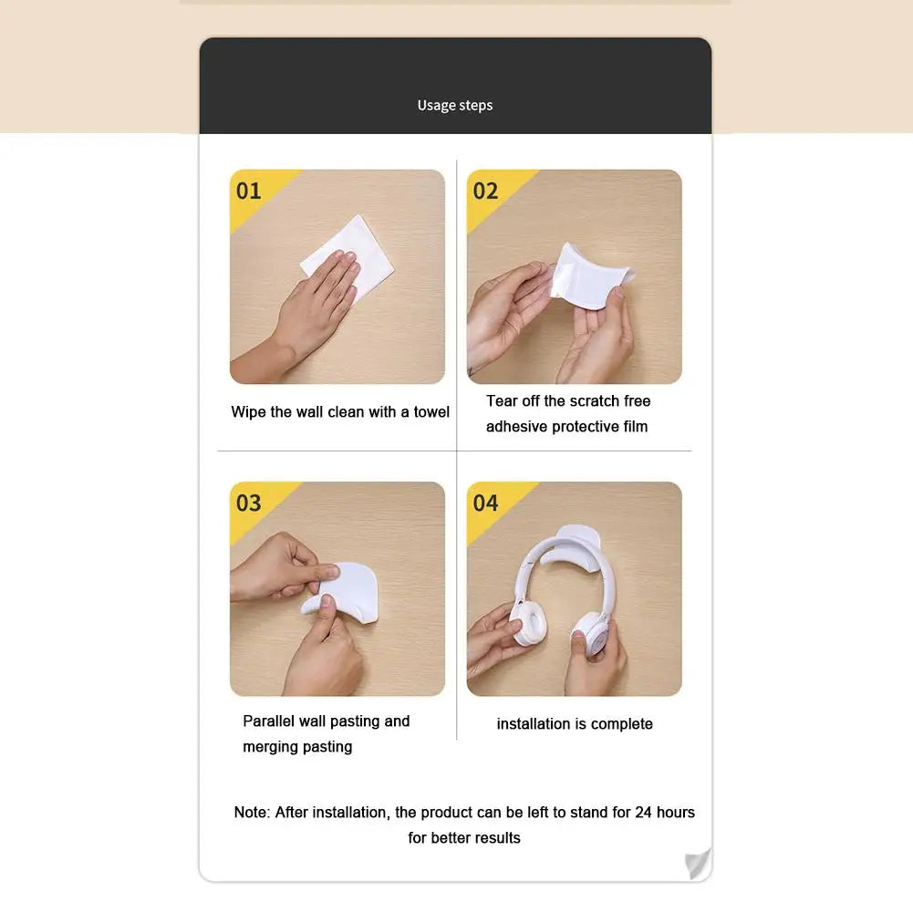 Punch-free Head-mounted Headphone Bracket Storage Hook Dormitory Wall-mounted Computer Headset Holder Earphone Display Stand