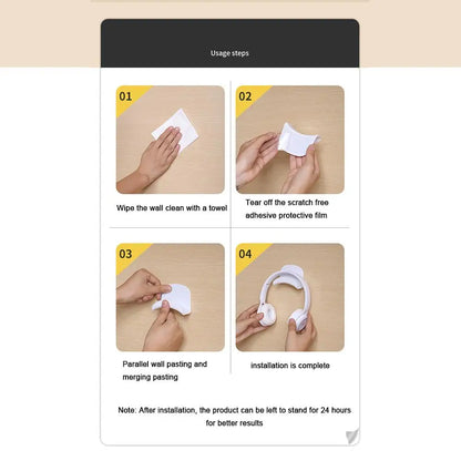 Punch-free Head-mounted Headphone Bracket Storage Hook Dormitory Wall-mounted Computer Headset Holder Earphone Display Stand