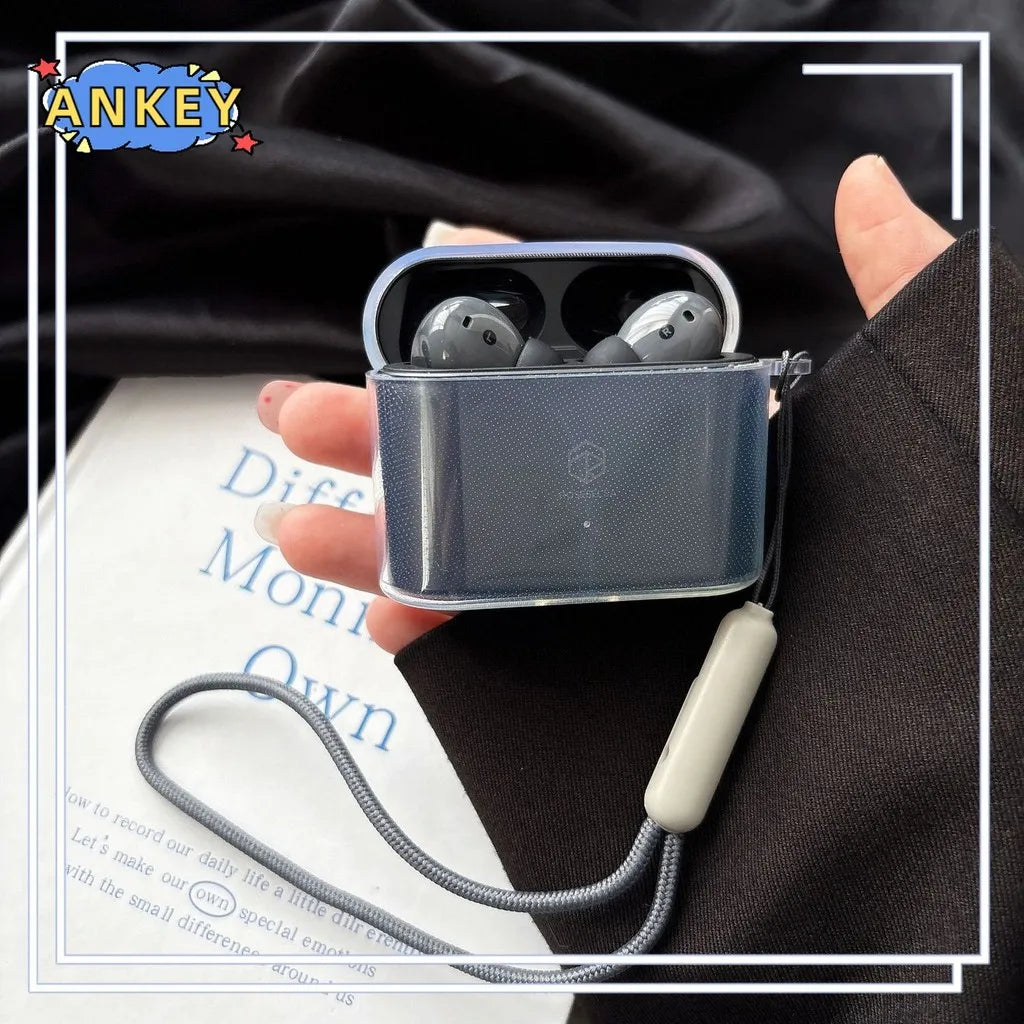 for ROSESELSA Earfree i5 Case Soft Clear TPU Shockproof Protective Cover Accessories with Lanyard