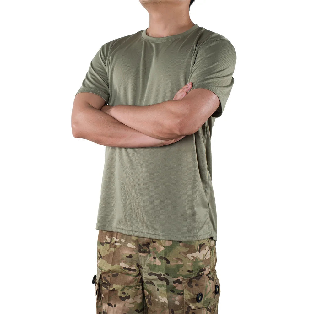 MEGE Men Tactical T Shirt Men's Quick Dry Workout Short Sleeve O-neck Quick-Drying gym T Shirts Plus Size Casual Oversized 4XL
