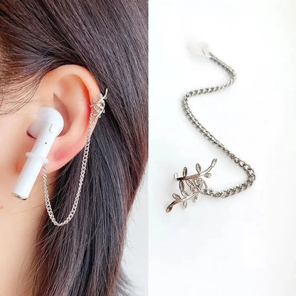 For Bluetooth Earphones New Fashion Stainless Steel Anti-Lost Earrings Wireless Earphone Clip Holder Earphone Accessories
