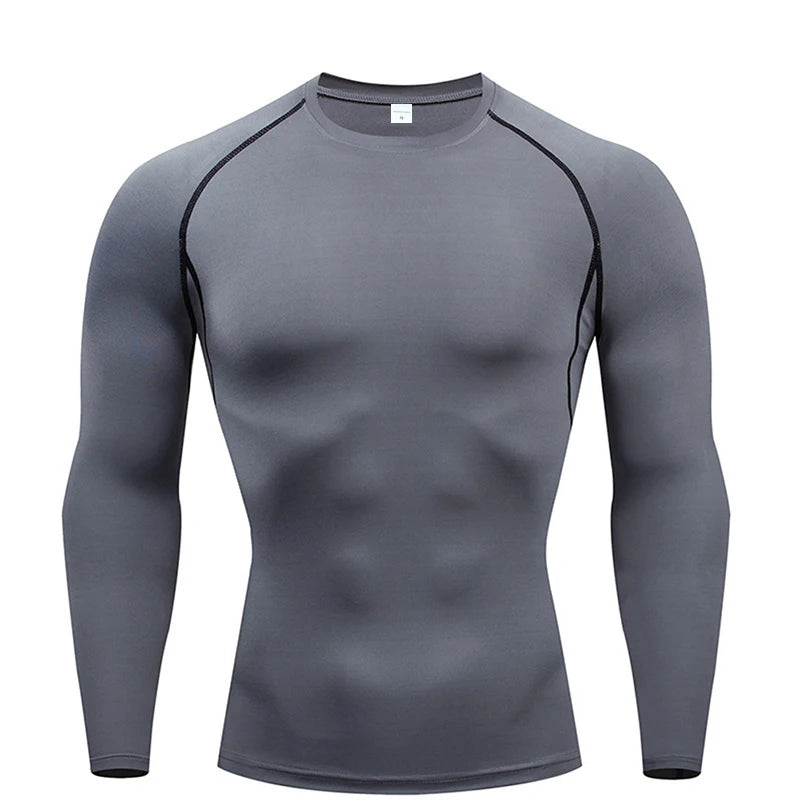 Men's T-shirt Running Sport T Shirt Men Compression Fitness Top Tee Quick Dry Tight Training Gym Sport Running Shirts Men Jersey