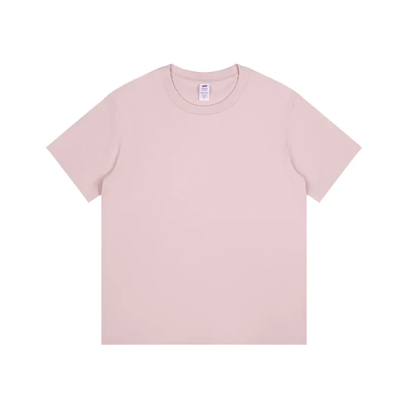 Men's 230g Heavy Cotton Short-sleeved T-shirt Men Pure Cotton Loose Solid Color Bottoming Shirt Trendy Man T-shirt Tops Clothes