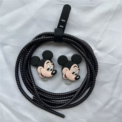 Cable Protector Set for iPhone Huawei Samsung Anti-break Spring Protection Rope Wire Cord Rope Earphone Bobbin Winder