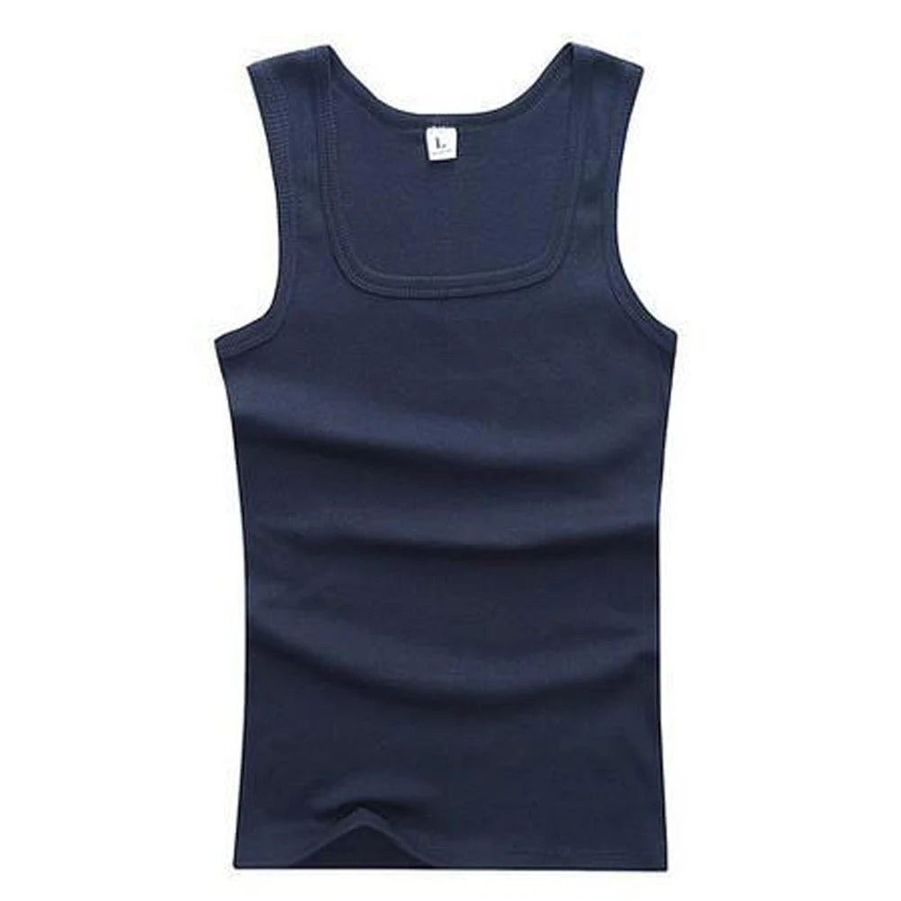 Hot Sale Mens Sport Fitness Underwaist Shirt Solid Elastic Cotton Vest Sweatshirt Tank Top Gym Fashion Jacket Cool Comfort Sexy