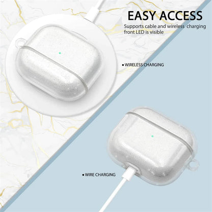 Luxury Bling Glitter Clear Earphones Case For Airpods Pro 1 2 Soft Silicone Headphone Cover For Air Pods 3 2 1 Charging Box Bag
