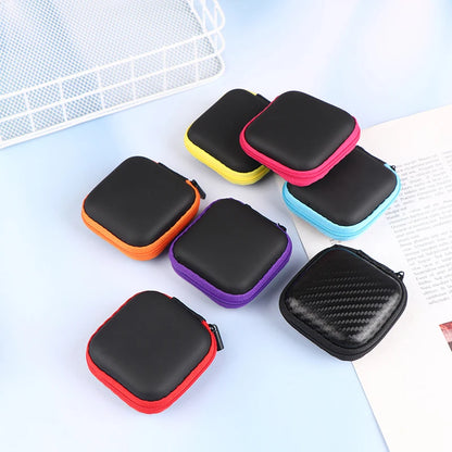 Mini Square EVA Earphone Protective Box Digital Charger Headphone Storage Bag USB Data Cable Organizer Carrying Pouch