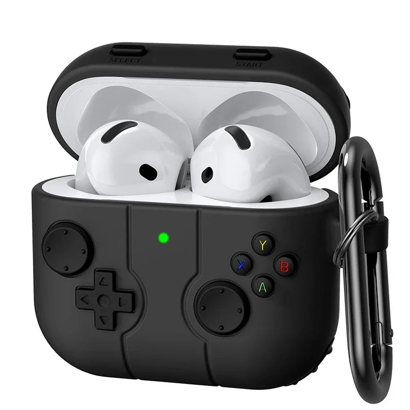 Earphone Case For Airpods 4 2024 Cute Cartoon 3D Gamepad Silicone Shockproof Box Cover For Airpods Pro 2 2nd 3 Cases With Hook