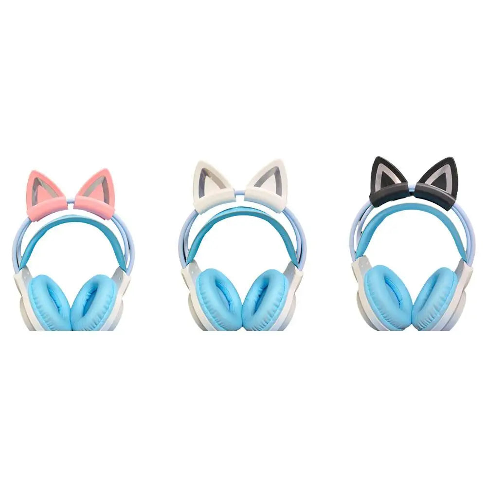 Headphones Accessories Cat Ear For Earphone Gaming Headsets Attachment Stereo Headset Decoration Lightweight Silicone Penda S1V6