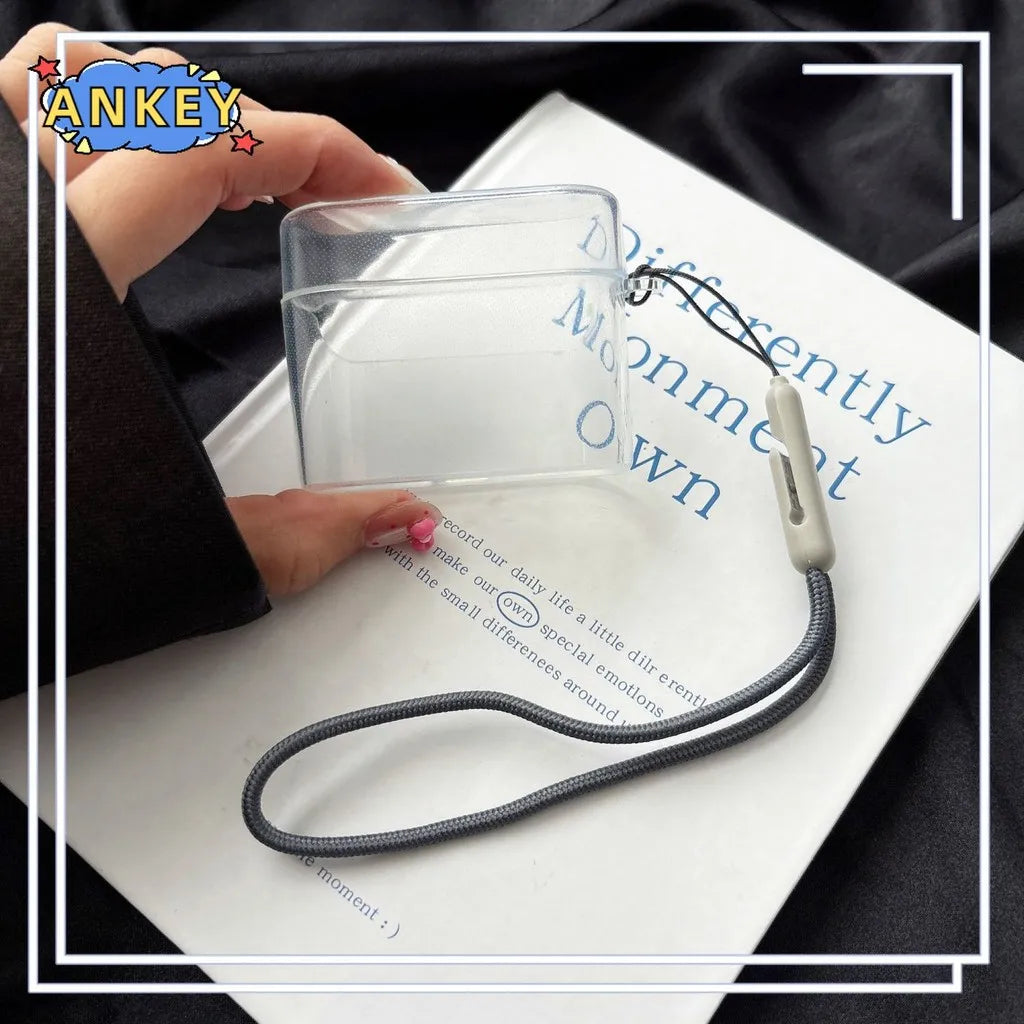 for ROSESELSA Earfree i5 Case Soft Clear TPU Shockproof Protective Cover Accessories with Lanyard