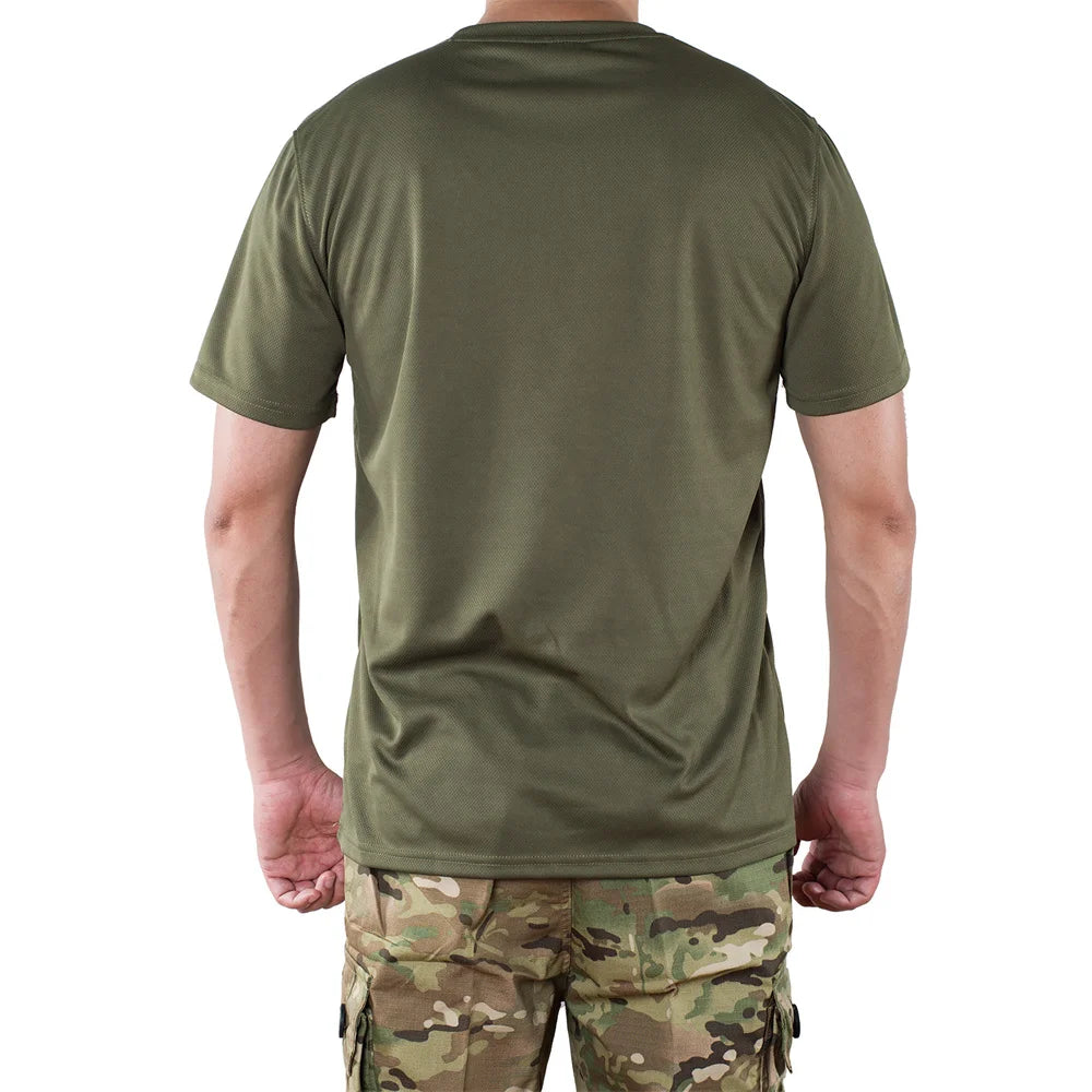 MEGE Men Tactical T Shirt Men's Quick Dry Workout Short Sleeve O-neck Quick-Drying gym T Shirts Plus Size Casual Oversized 4XL