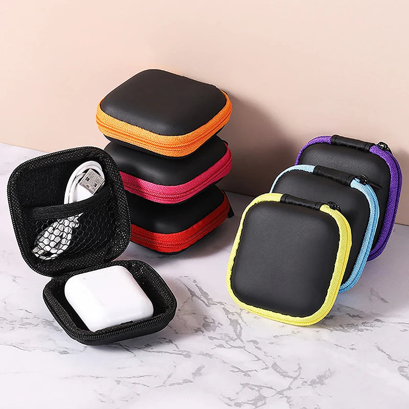 Mini Square EVA Earphone Protective Box Digital Charger Headphone Storage Bag USB Data Cable Organizer Carrying Pouch
