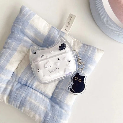 Floral Cute Cat Airpodspro2 Wireless Bluetooth Earphone Protective Cover1/2/3 Generations Cartoon Anti Drop Small And Convenient