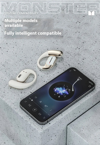 MONSTER AC530 Wireless Earphones Bone Conduction Ear Hanging Non in Ear Double Folding Ergonomics Bluetooth Sports Earphones