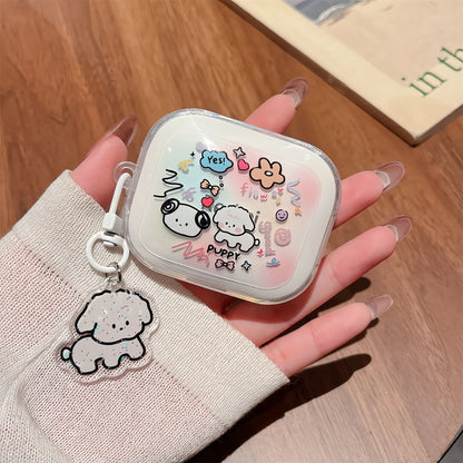 3D Cartoon Transparent For Redmi Buds 6 7S Case Cute Puppy Earphone Shockproof Soft Shell Protective Sleeve Cover