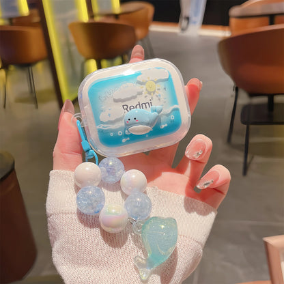 3D Cartoon Transparent For Redmi Buds 6 7S Case Cute Puppy Earphone Shockproof Soft Shell Protective Sleeve Cover