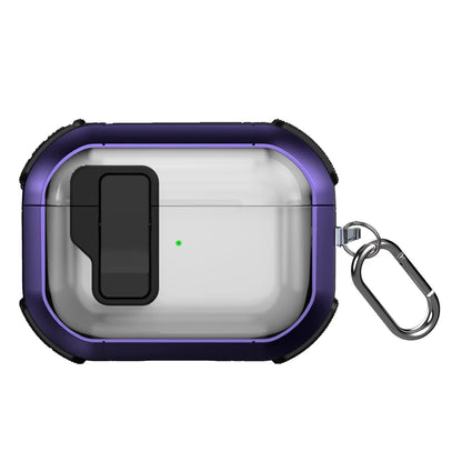 Automatic Switch Safety Lock Case For Airpods 4 For Airpods Pro 2 3 1 case Shockproof Transparent Earphone Case with hook