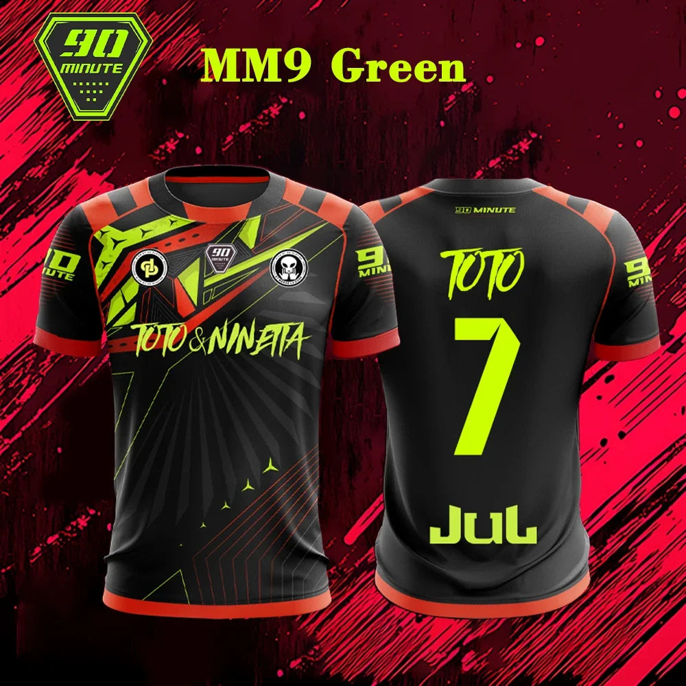 90-minute MM9 JUL Football Jersey 3D Print Sports Quick-dry Breathable Men T-shirt Outdoor Street Fitness Training Short-sleeve