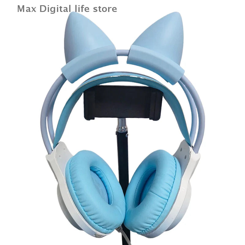 2 Pieces Cat Ear For Earphone Gaming Headsets Attachment Stereo Headset Decoration Lightweight Silicone Pendant