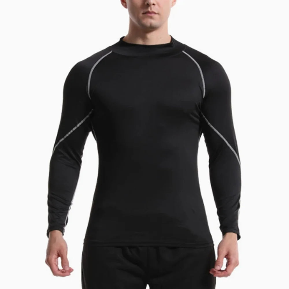 Mens Sportswear Trainning Exercise T-Shirts Compression Fitness Long Sleeve Sports Red Bull Shirts Quick Dry Tight Gym Clothing