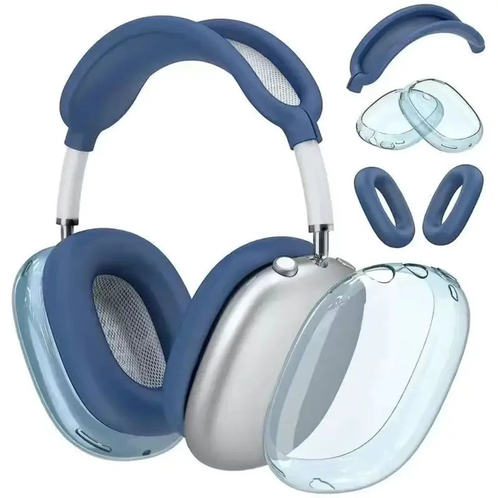 3 in 1 Silicone + TPU Case for Airpods Max Translucence Cases Wireless Headphones Cover Earphone Protective Covers Accessories