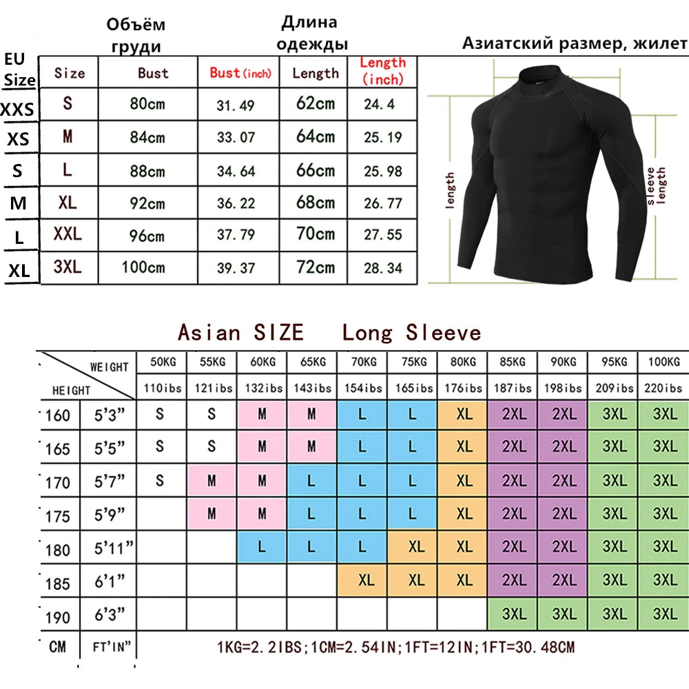 Mens Sportswear Trainning Exercise T-Shirts Compression Fitness Long Sleeve Sports Red Bull Shirts Quick Dry Tight Gym Clothing