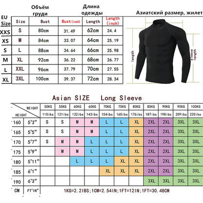 Mens Sportswear Trainning Exercise T-Shirts Compression Fitness Long Sleeve Sports Red Bull Shirts Quick Dry Tight Gym Clothing