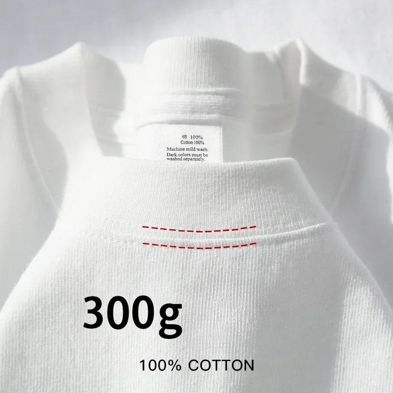 Summer 100% Cotton Men T Shirts 300grams Heavy Duty Short Sleeve Casual Basic Solid Color Ovesize Men Women Tops T-shirt