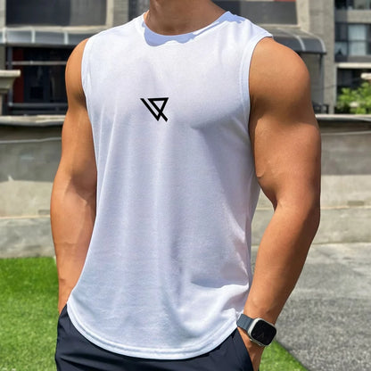 New Quick Drying Gym Fitness Men's Tank Tops Summer Trend Crew Neck Sleeveless Shirt 3D Print Loose Breathable Sports Tees Vest