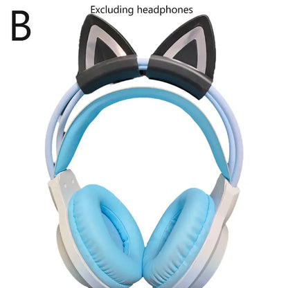Headphones Accessories Cat Ear For Earphone Gaming Headsets Attachment Stereo Headset Decoration Lightweight Silicone Penda S1V6