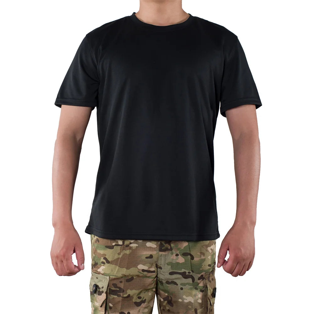 MEGE Men Tactical T Shirt Men's Quick Dry Workout Short Sleeve O-neck Quick-Drying gym T Shirts Plus Size Casual Oversized 4XL