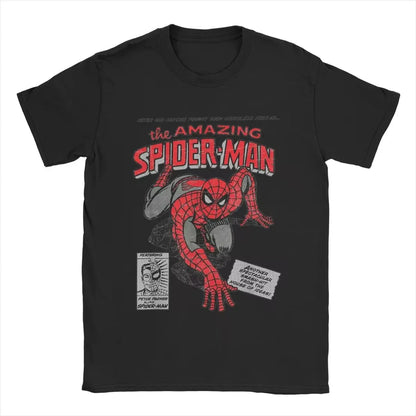 Spider-man Spiderman Movie Retro Comic Men T Shirts Creative Tees Round Neck Women T-Shirt Cotton Birthday Present Tops Clothing