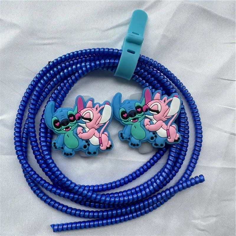 Cable Protector Set for iPhone Huawei Samsung Anti-break Spring Protection Rope Wire Cord Rope Earphone Bobbin Winder