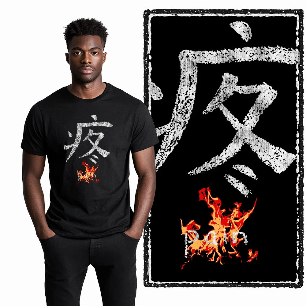 Coolmind YG Fitness Gym Cotton exclusive graphic Men's T-shirt 100% cotton large size fresh black men's new style T-shirt