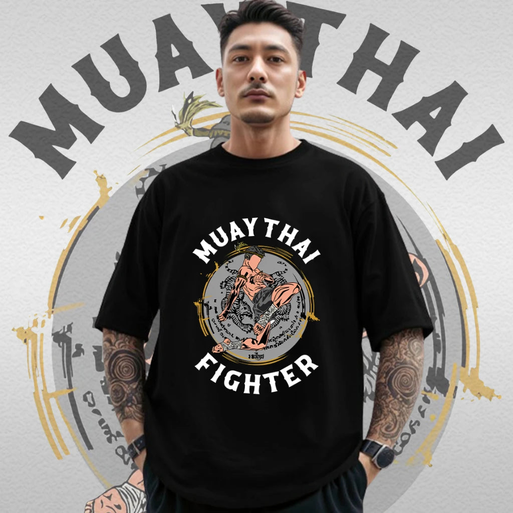 Summer Men's T-Shirt Muay Thai Running Fitness Sports Short Sleeve Outdoor Boxing Wrestling Tracksuits Breathable Men's clothing