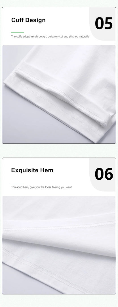 Men's 230g Heavy Cotton Short-sleeved T-shirt Men Pure Cotton Loose Solid Color Bottoming Shirt Trendy Man T-shirt Tops Clothes