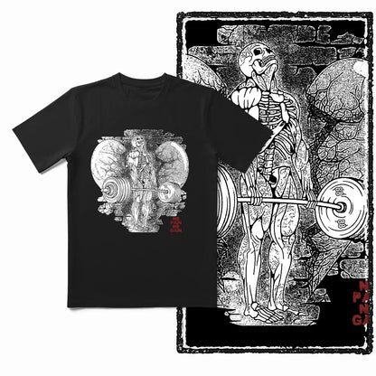 Coolmind YG Fitness Gym Cotton exclusive graphic Men's T-shirt 100% cotton large size fresh black men's new style T-shirt