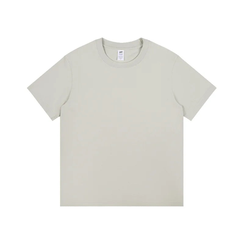 Men's 230g Heavy Cotton Short-sleeved T-shirt Men Pure Cotton Loose Solid Color Bottoming Shirt Trendy Man T-shirt Tops Clothes